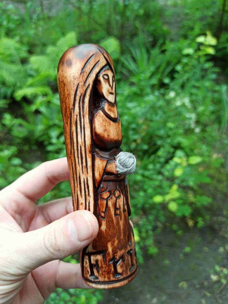 Frigga wooden statue