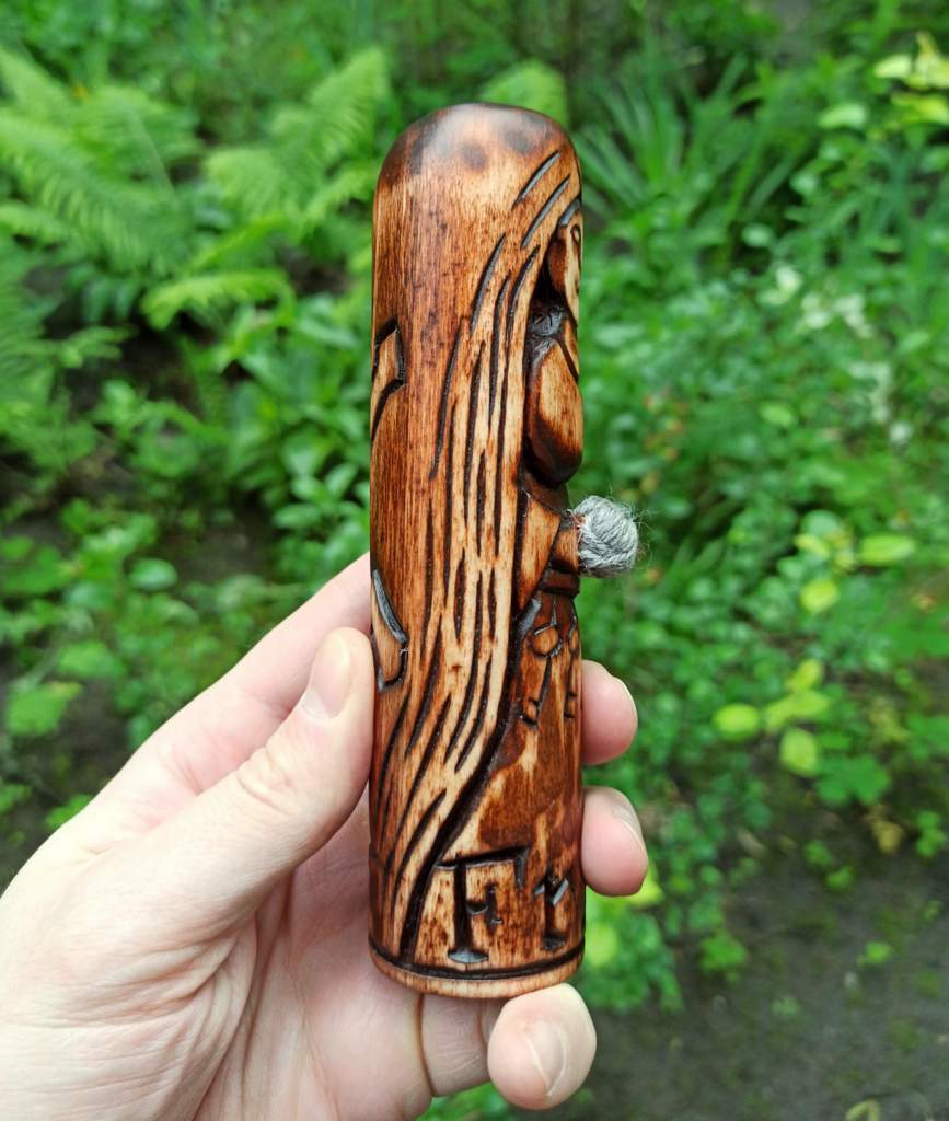 Frigga wooden statue