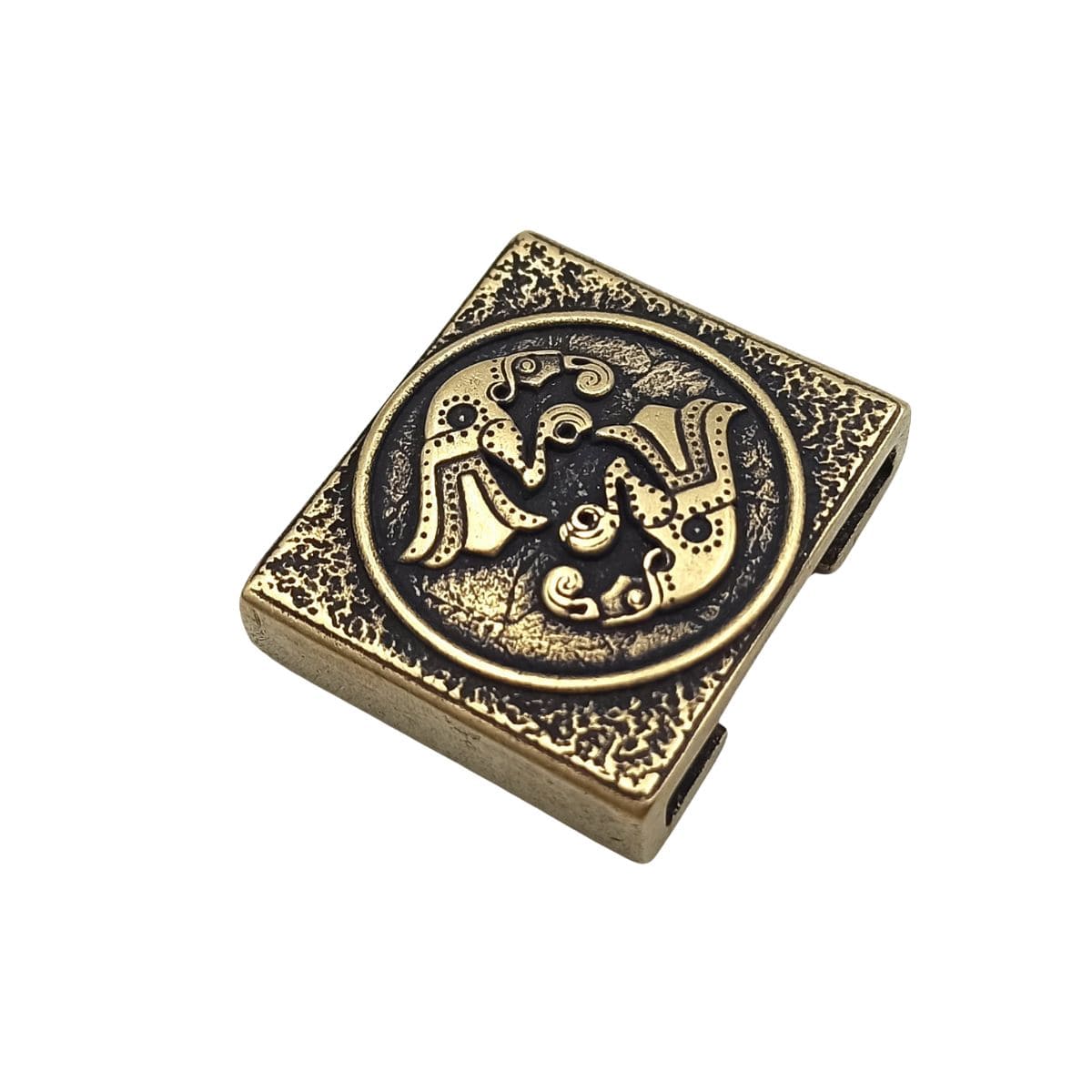 Germanic Ravens Molle clip Bronze with patina