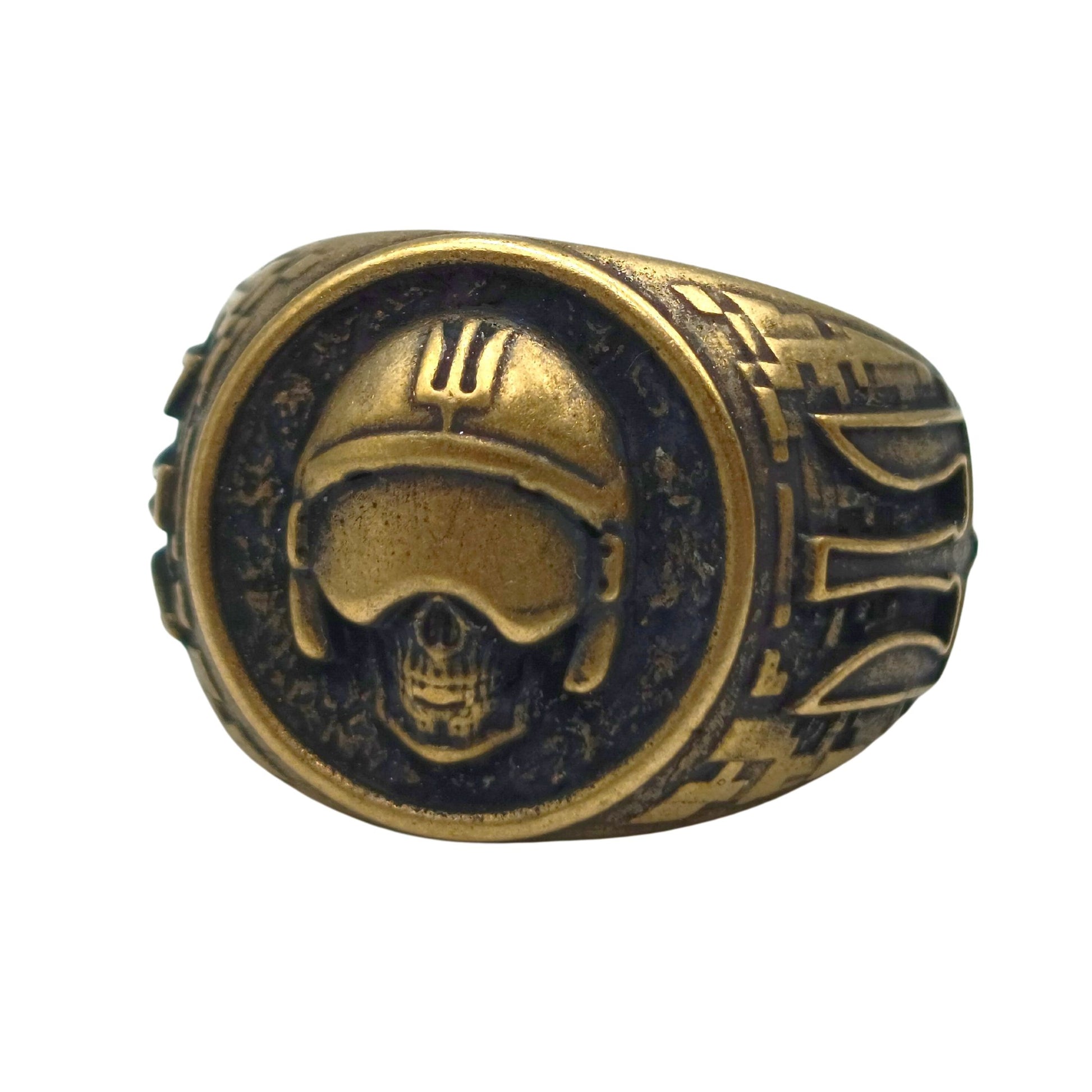 The Ghost of Kyiv signet ring 6 US Bronze with patina