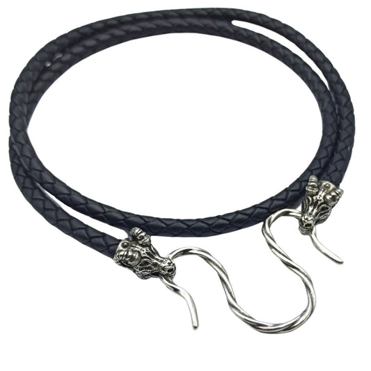 Thor`s goat leather necklace with Silver clasps 45 cm | 17 inch  