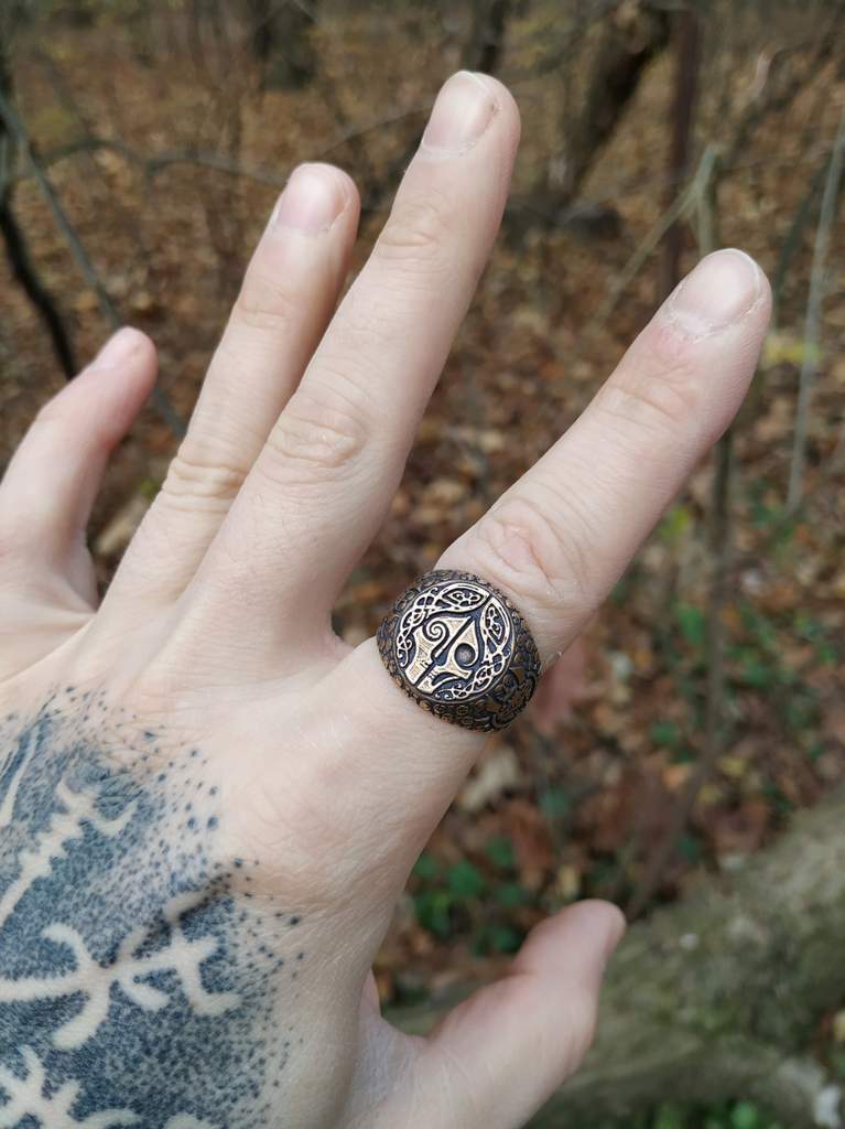 Hel goddess ring from bronze   