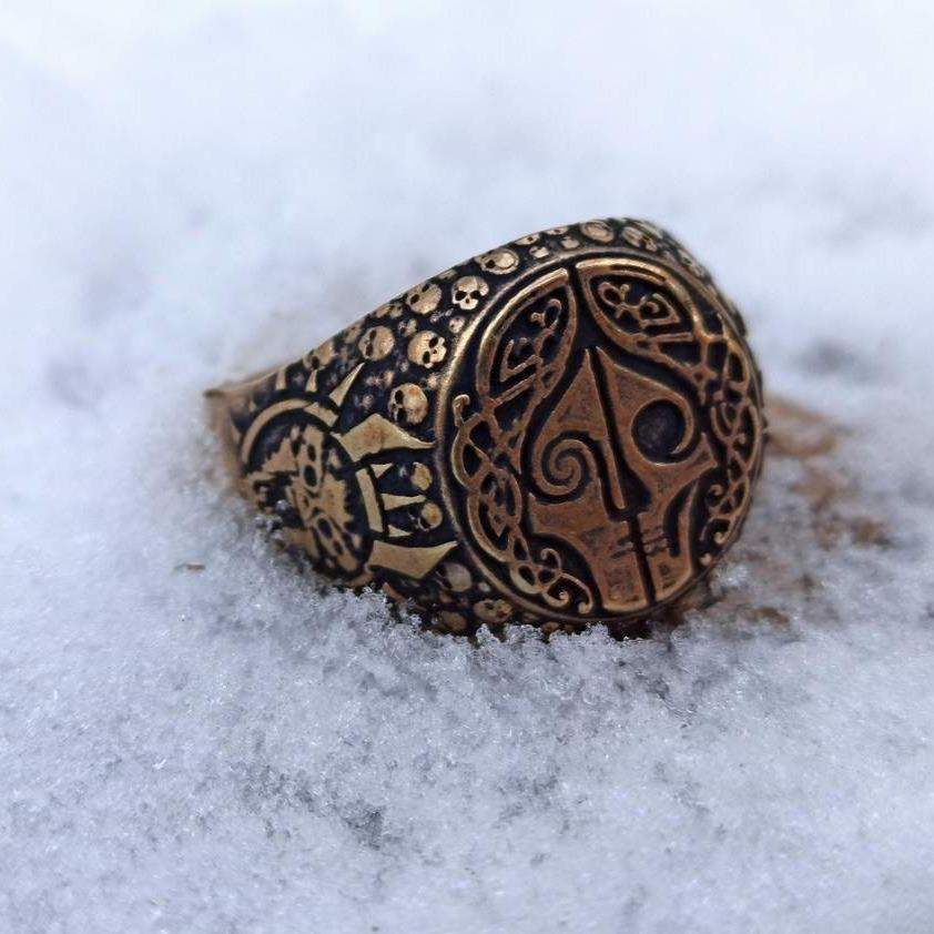 Hel goddess ring from bronze   