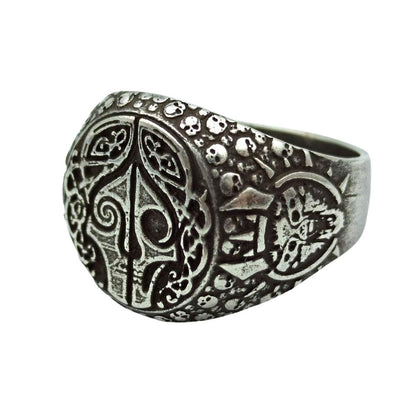 Hel goddess ring from bronze 5 1/2 US Silver plating 