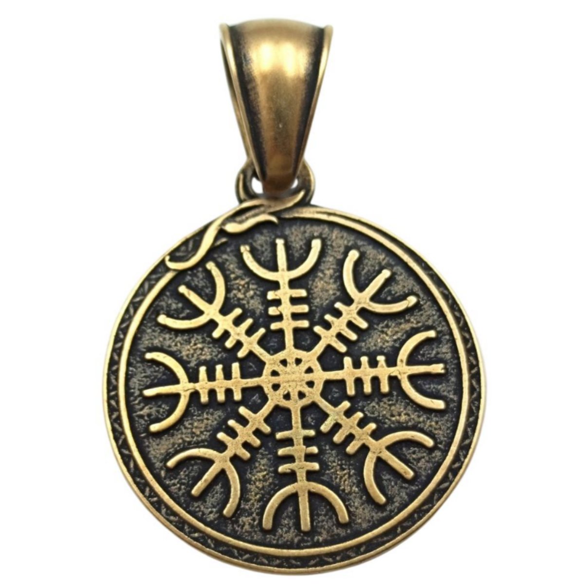 Aegishjalmur pendant with serpent Bronze
