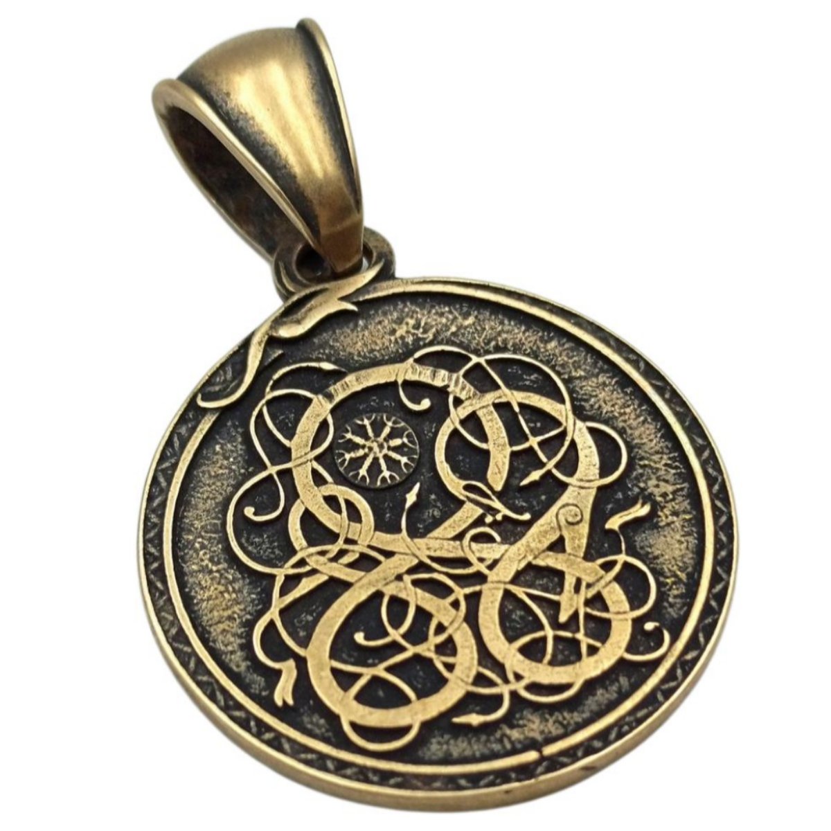 Aegishjalmur pendant with serpent