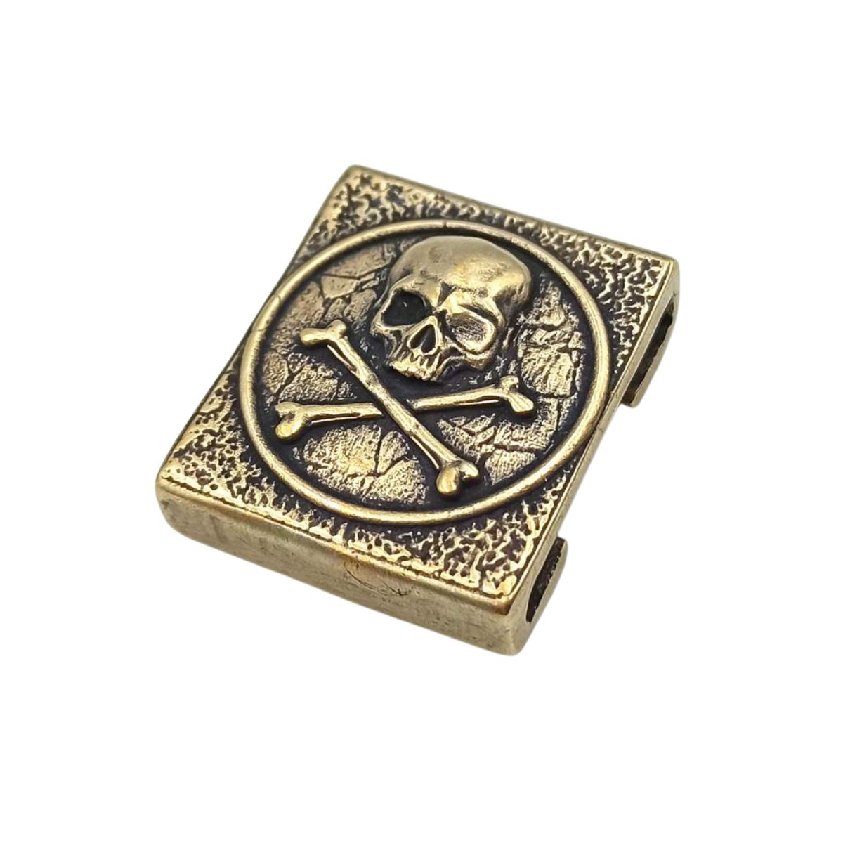 Jolly Roger pirate skull molle clip Bronze with patina