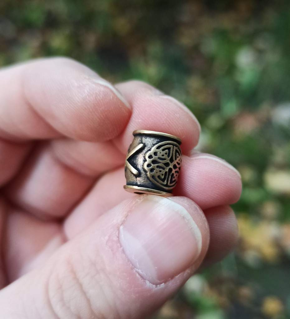 Kenaz rune bead