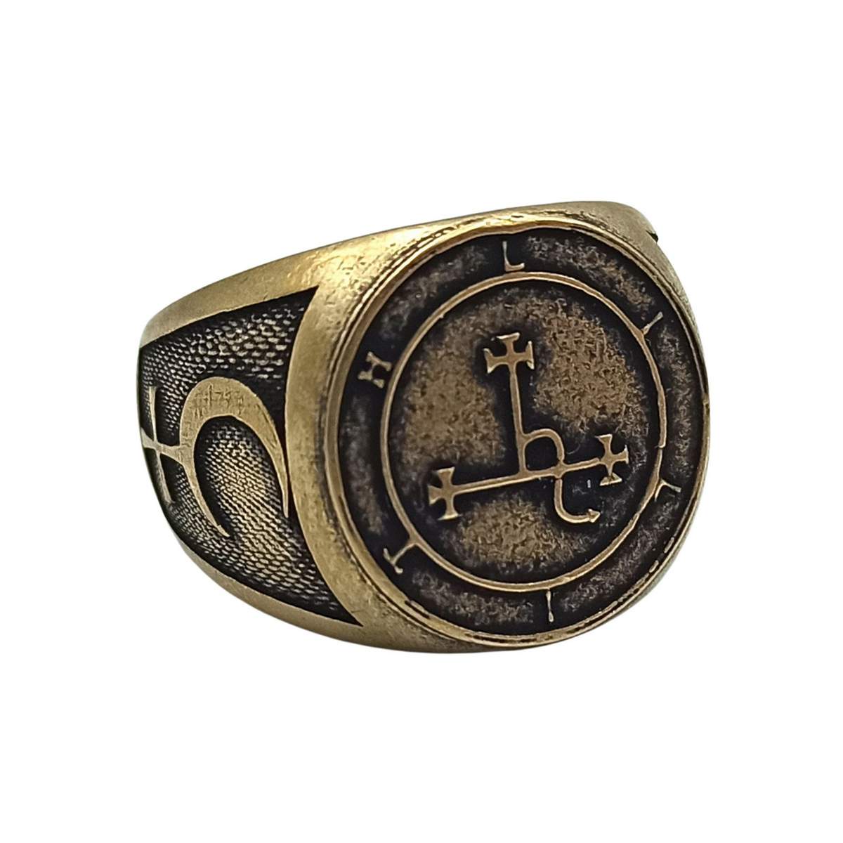 Lilith sigil signet ring 6 US Bronze with patina