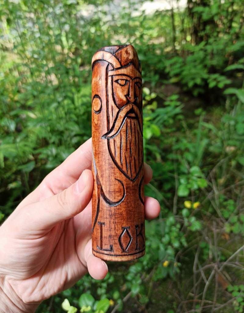 Loki wood carved figurine