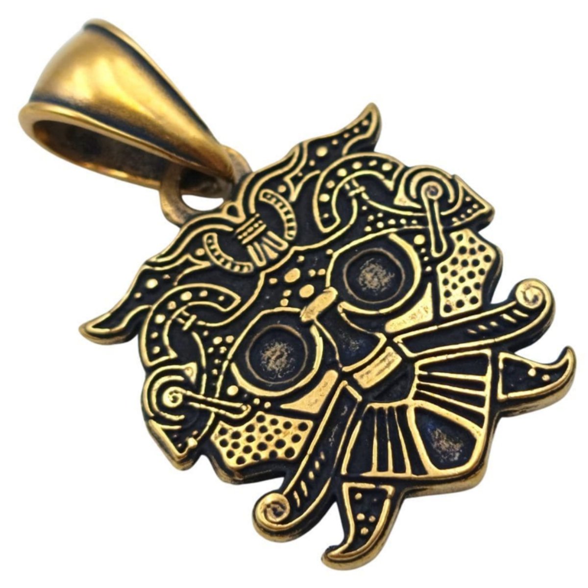 Loki mask pendant Bronze