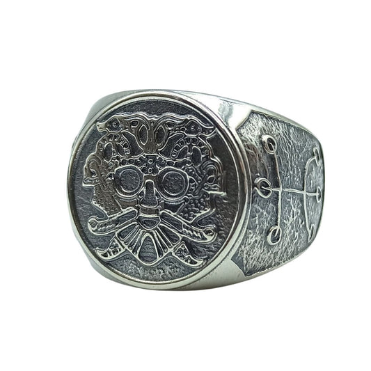 Loki mask silver signet ring 6 US/CA  