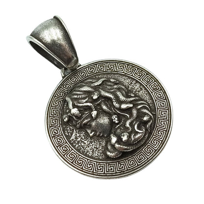 Medusa Gorgon silver plated pendant   