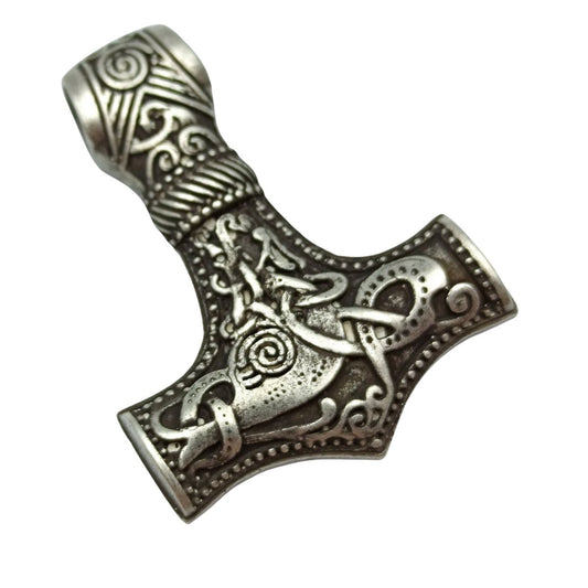 Mjolnir Mummen style silver plated pendant Pendant only  