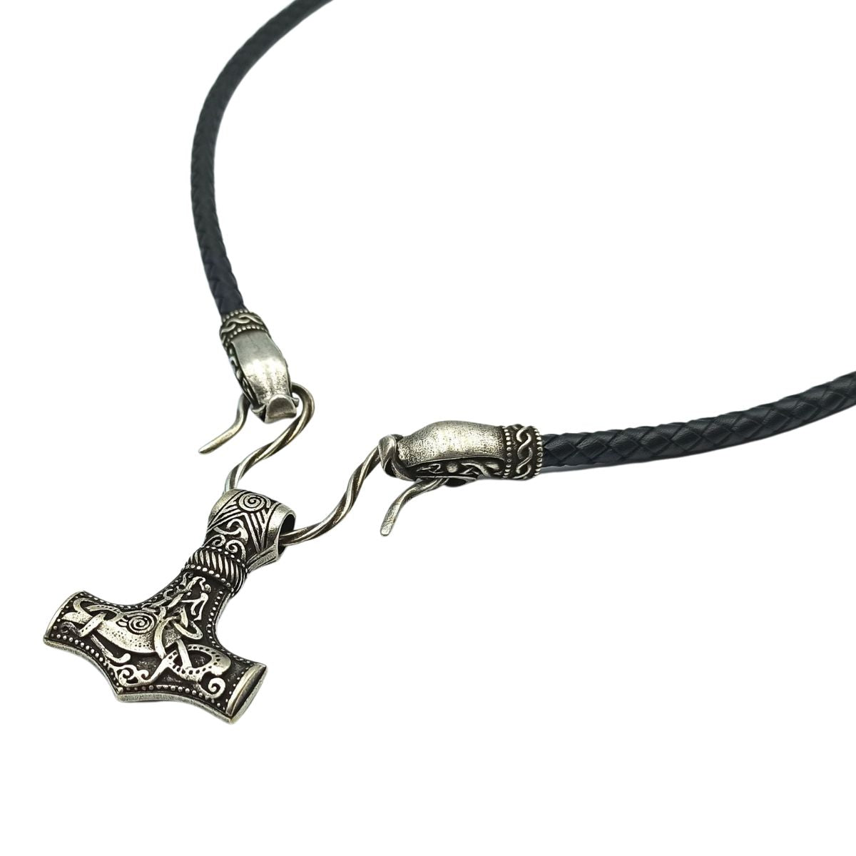 Mjolnir Mummen style silver plated pendant Norse necklace  
