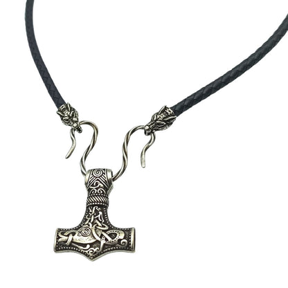 Mjolnir Mummen style silver plated pendant Wolf necklace  