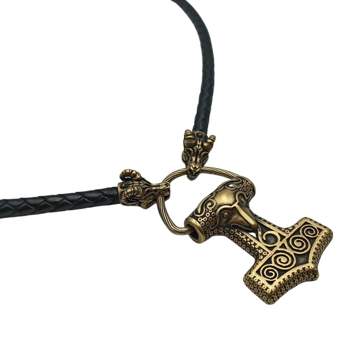 Mjolnir from Skane Bronze pendant Goat necklace  