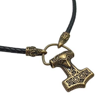 Mjolnir from Skane Bronze pendant Raven necklace  