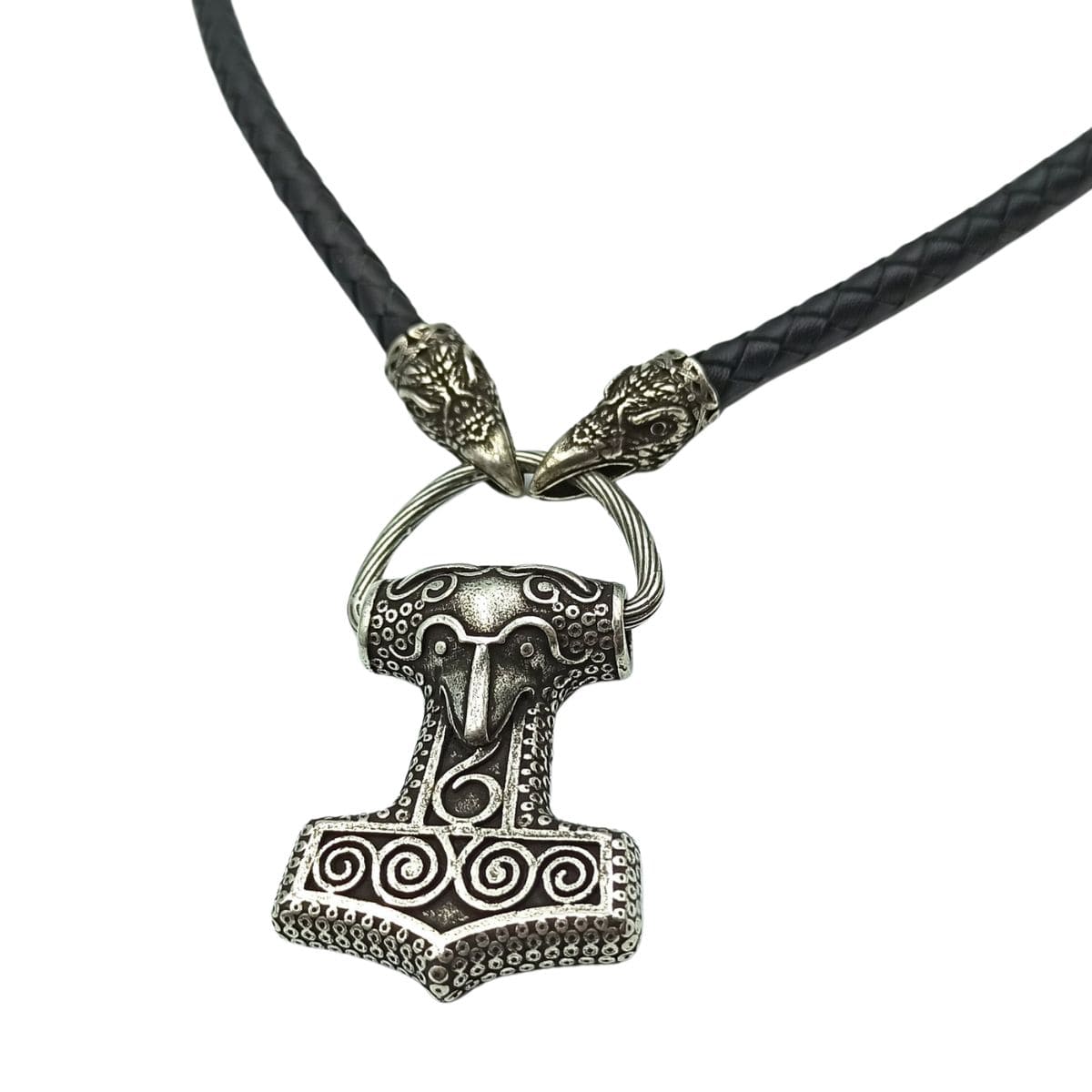 Mjolnir from Skane replica silver plated pendant Raven necklace  