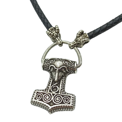 Mjolnir from Skane replica silver plated pendant Goat necklace  