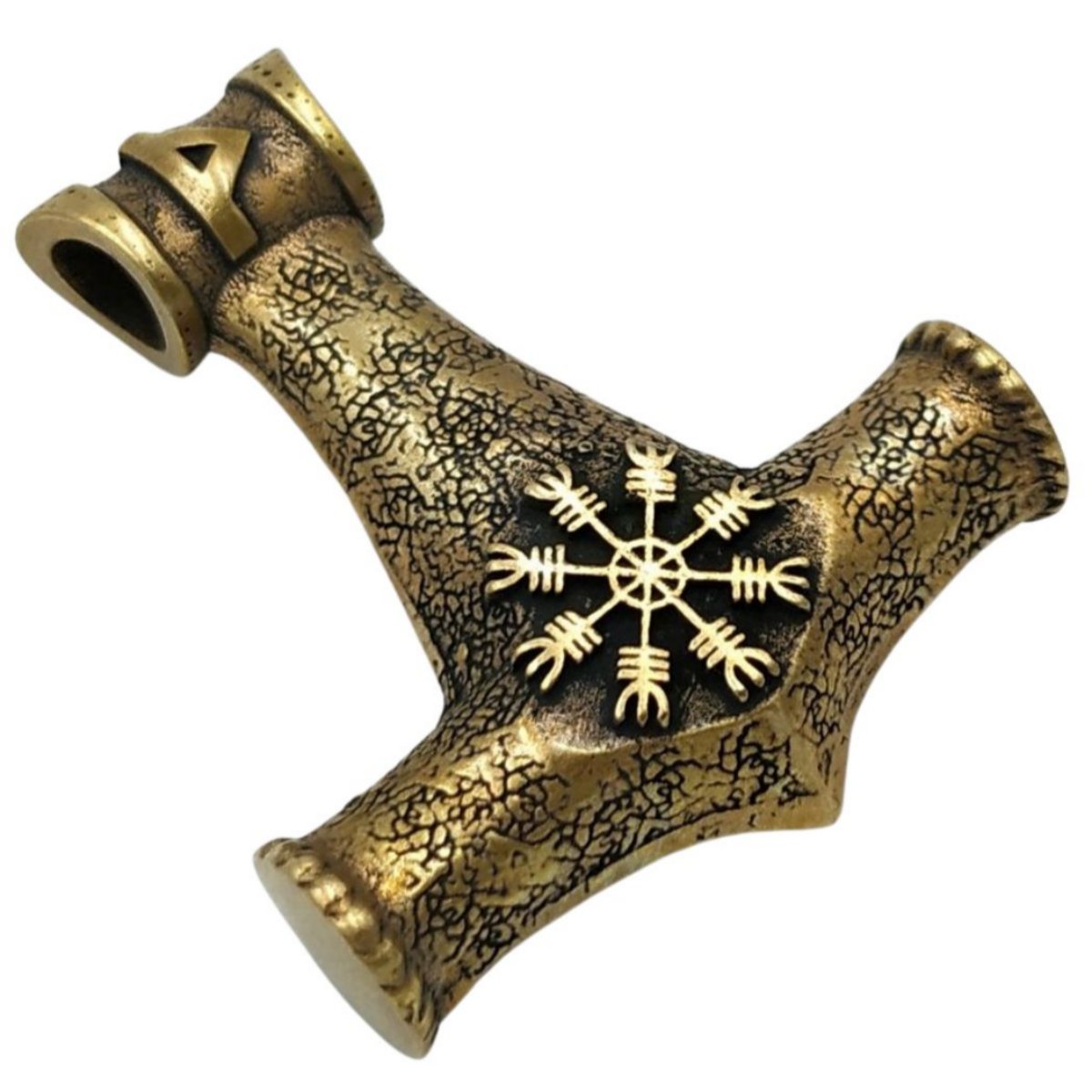 Mjolnir pendant with runes Bronze