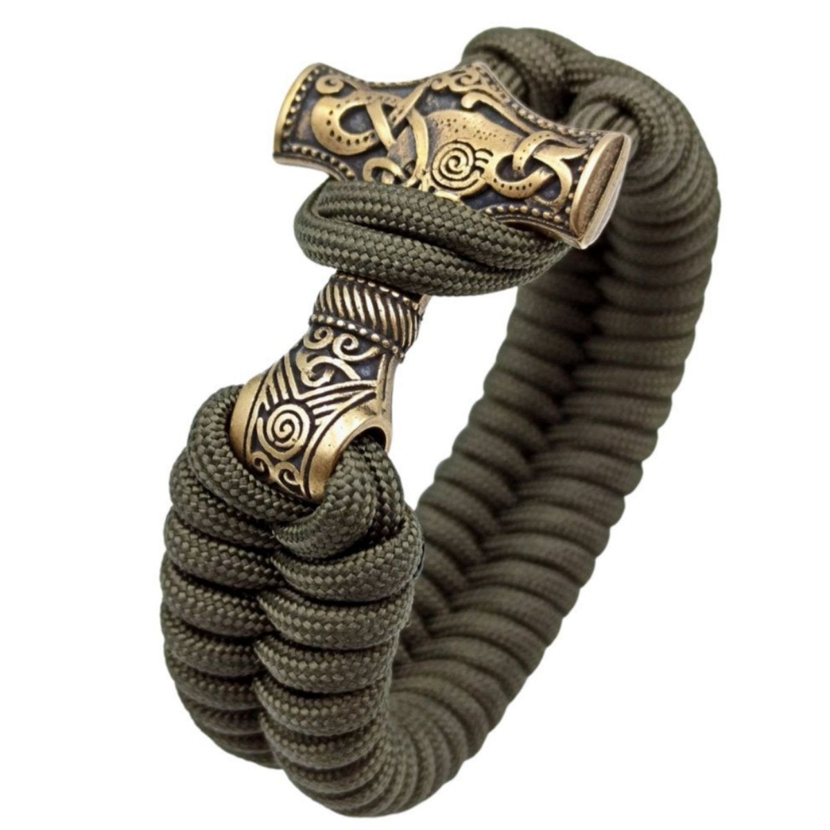 Mjolnir replica paracord bracelet 6 inch | 15 Cm Olive