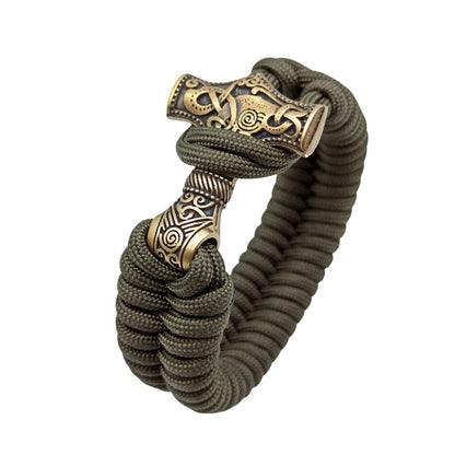 Mjolnir replica paracord bracelet 6 inch | 15 Cm Olive 