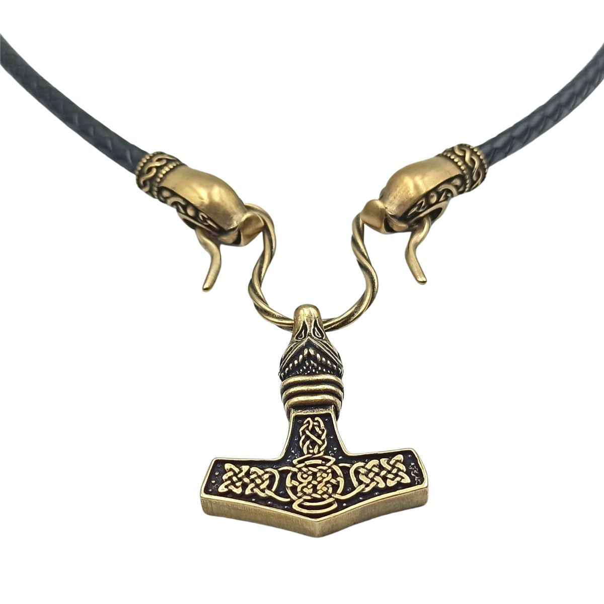 Bronze Mjolnir replica pendant Dragon necklace  