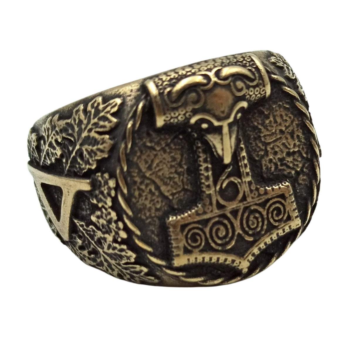 Mjolnir Signet ring 6 US Bronze with patina