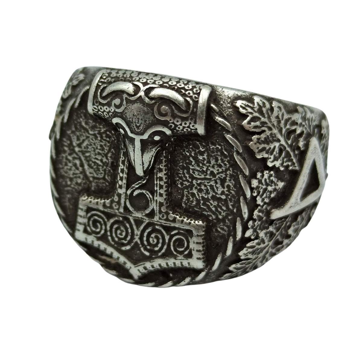 Mjolnir Signet ring 6 US Silver plating