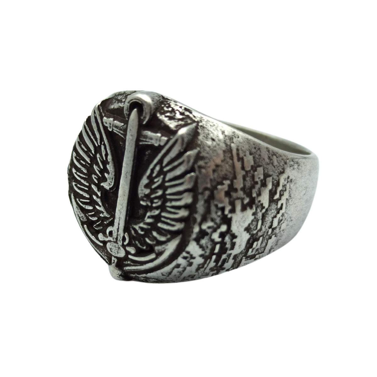 Ukrainian marines signet ring 6 US Silver plating