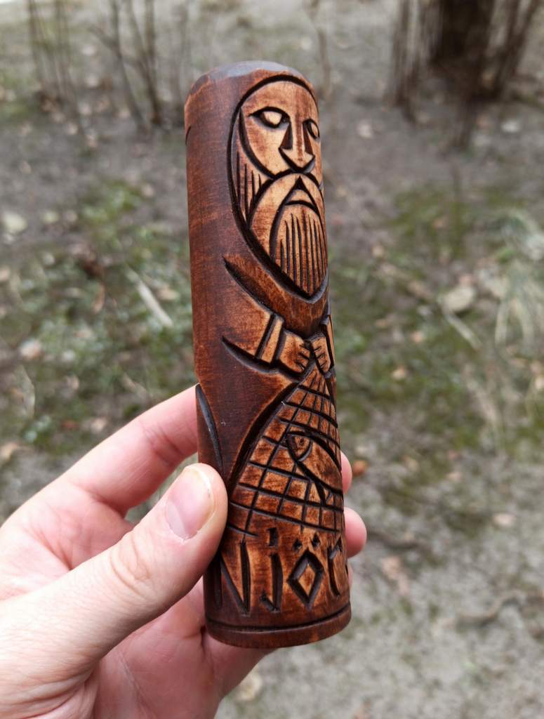 Njord wooden statue