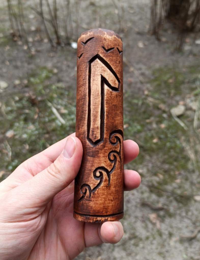 Njord wooden statue
