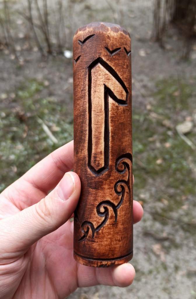 Njord wooden statue
