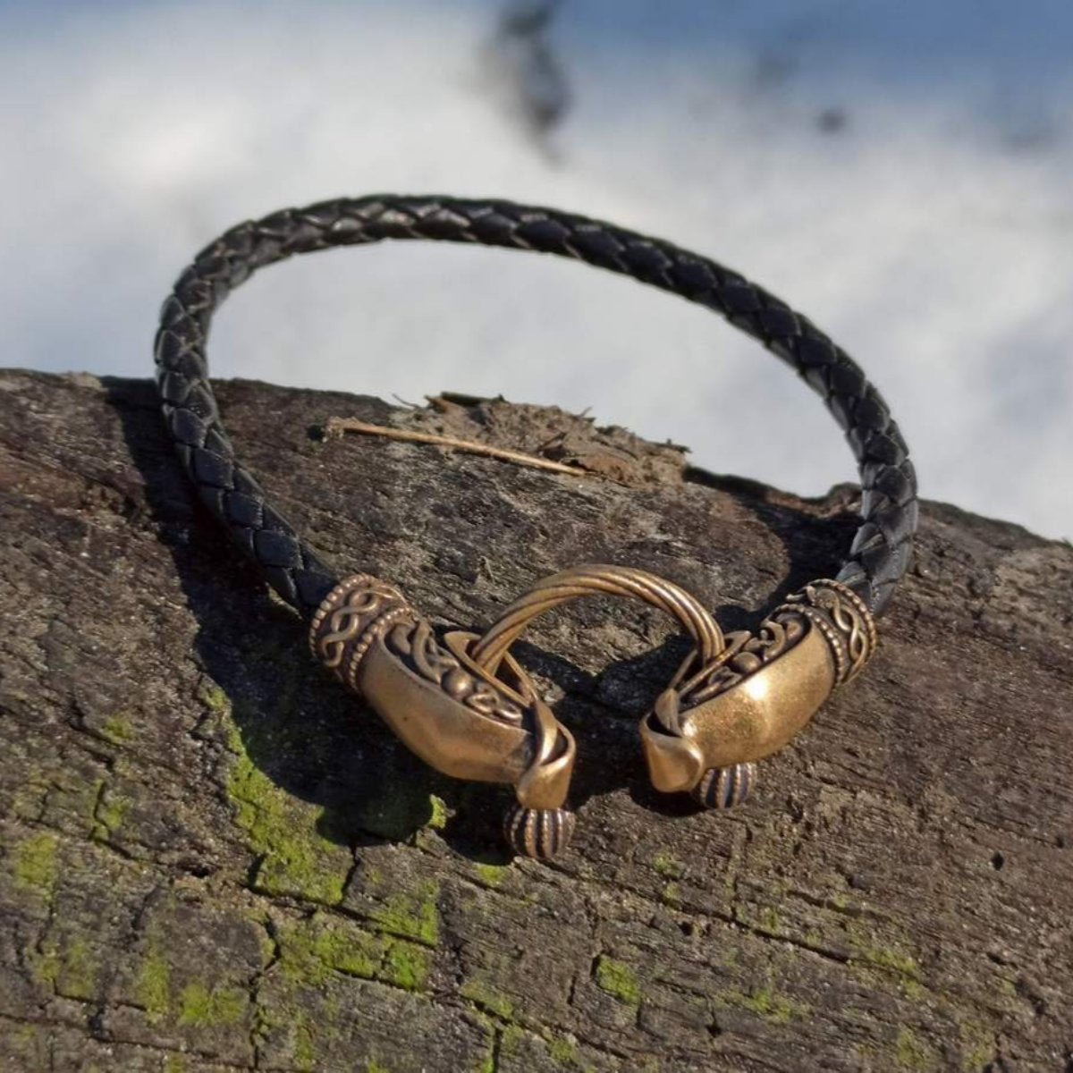 Norse dragon leather bracelet 5 mm version