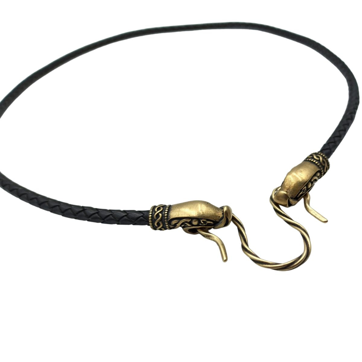 Norse Dragon leather necklace with Bronze clasps 45 cm | 17 inch 5 mm | 1/5 inch 