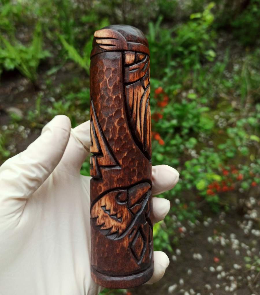 Odin wood carved figurine   