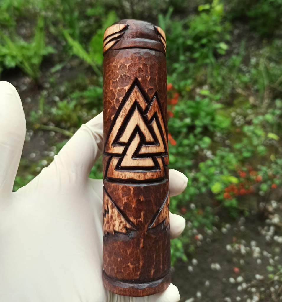 Odin wood carved figurine