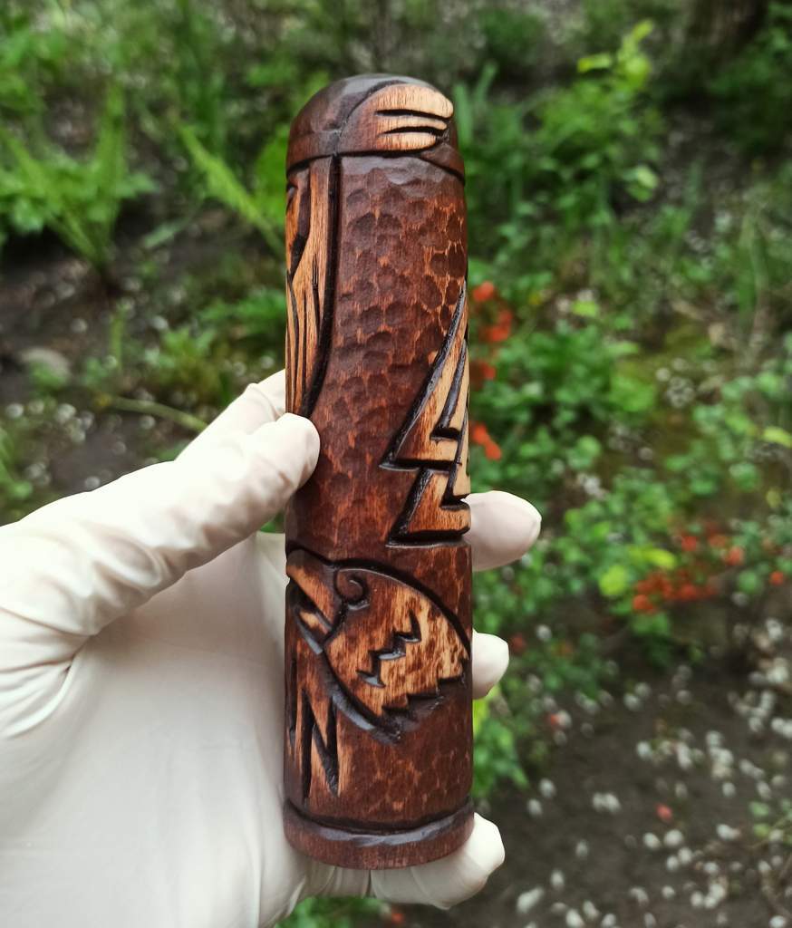Odin wood carved figurine