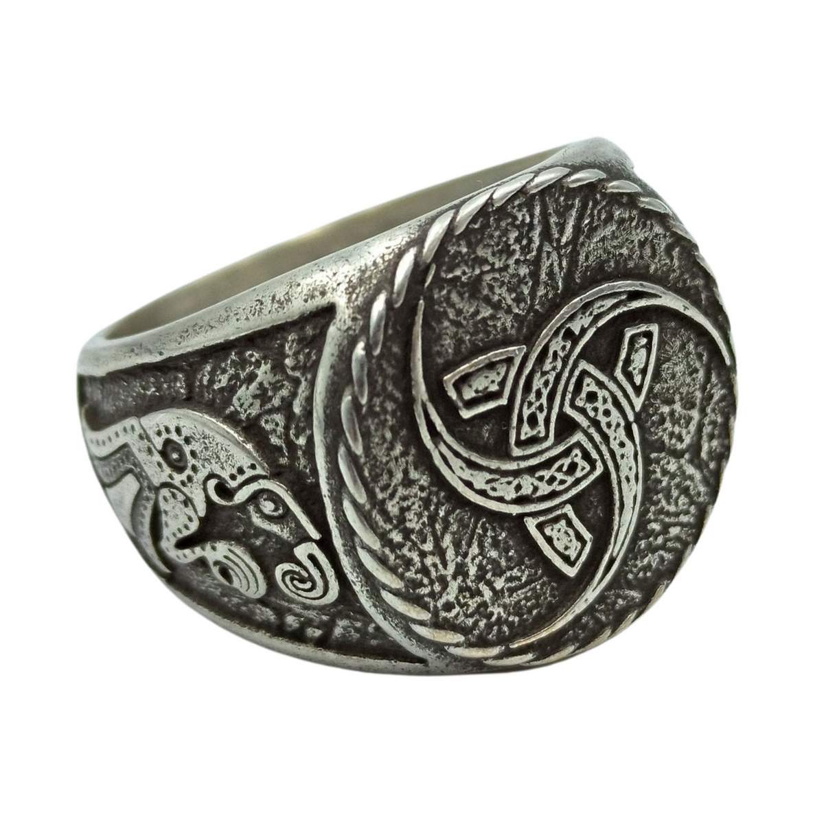 Triple horn of Odin ring 6 US Silver plating
