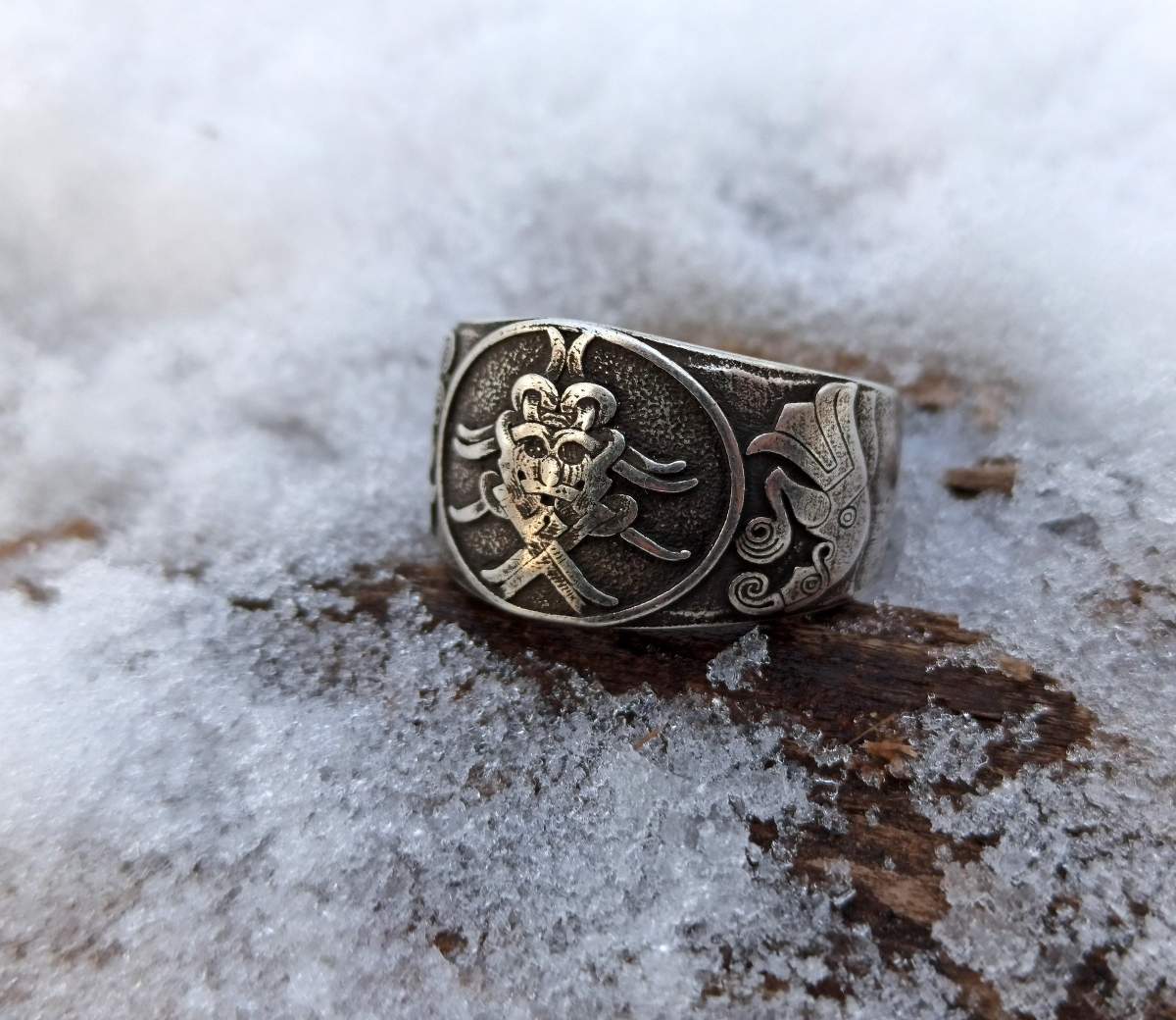 Mask of Odin norse ring