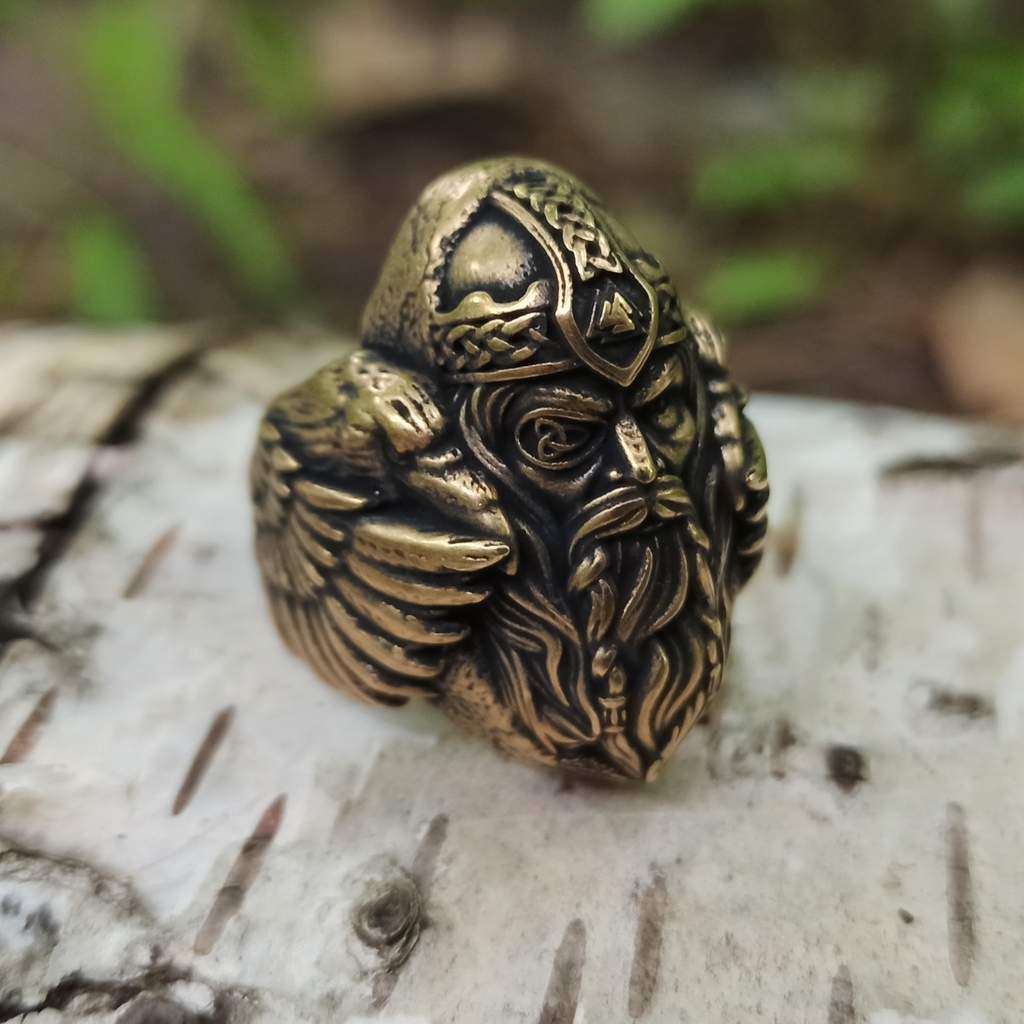 Odin with ravens signet ring