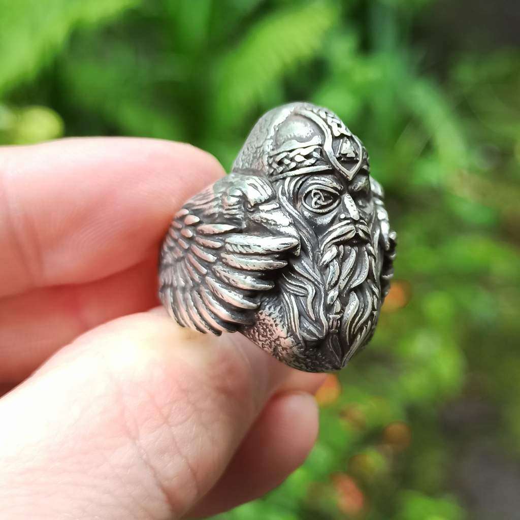 Odin with ravens signet ring