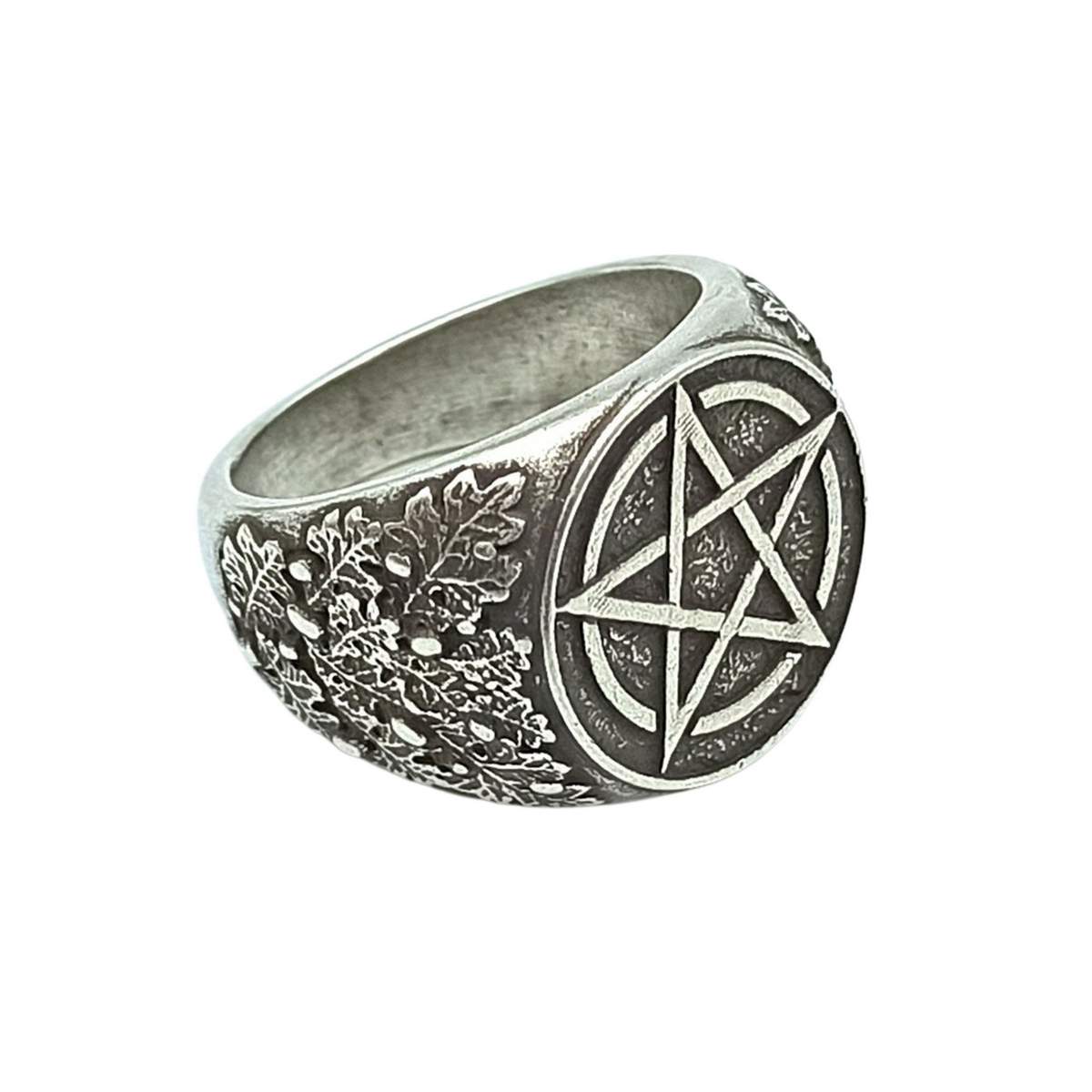 Wiccan pentacle ring 6 US Silver plating