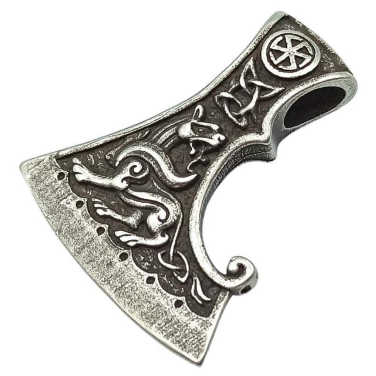 Axe of Perun pendant Silver plated bronze