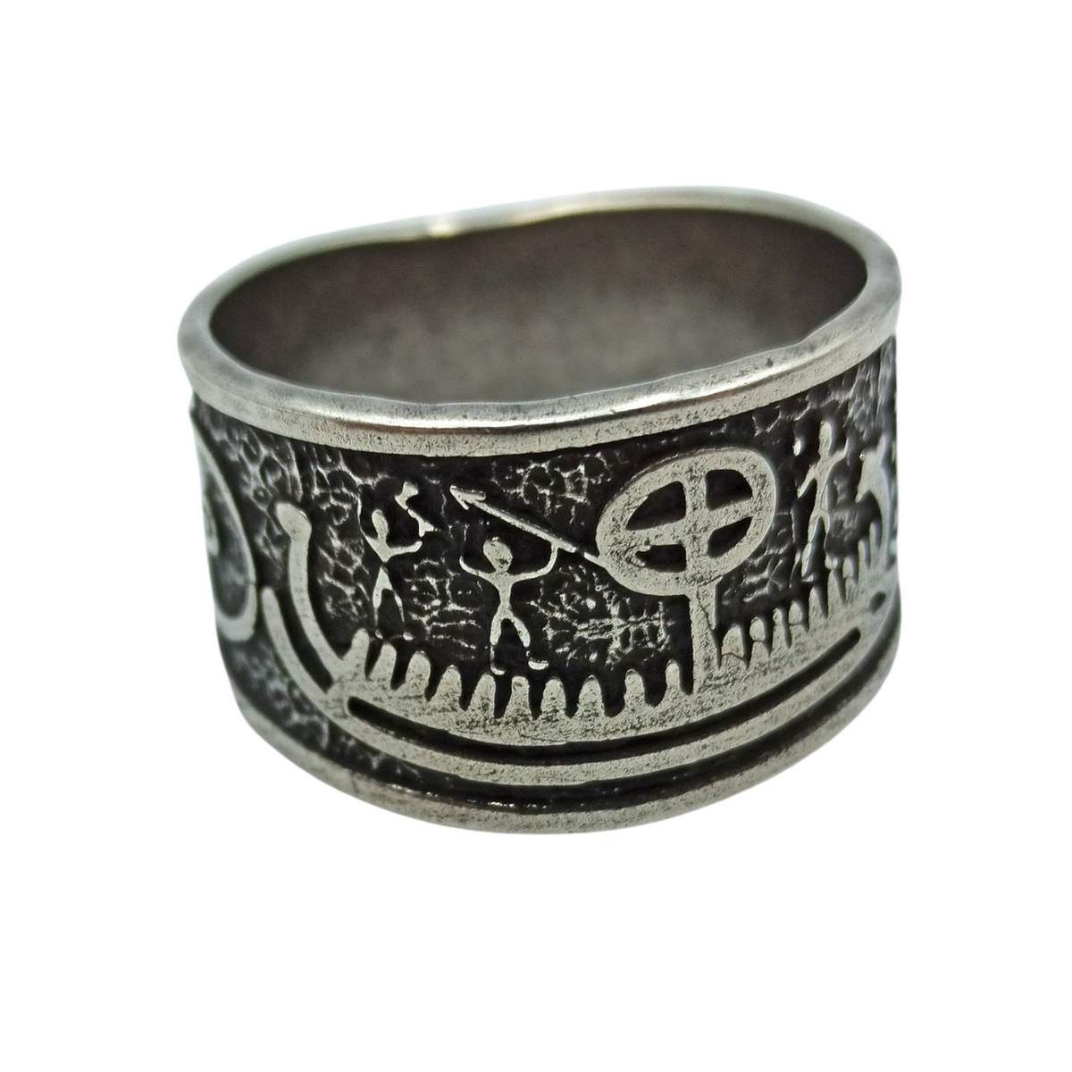 Norse Petroglyph ring 6 US Silver plating