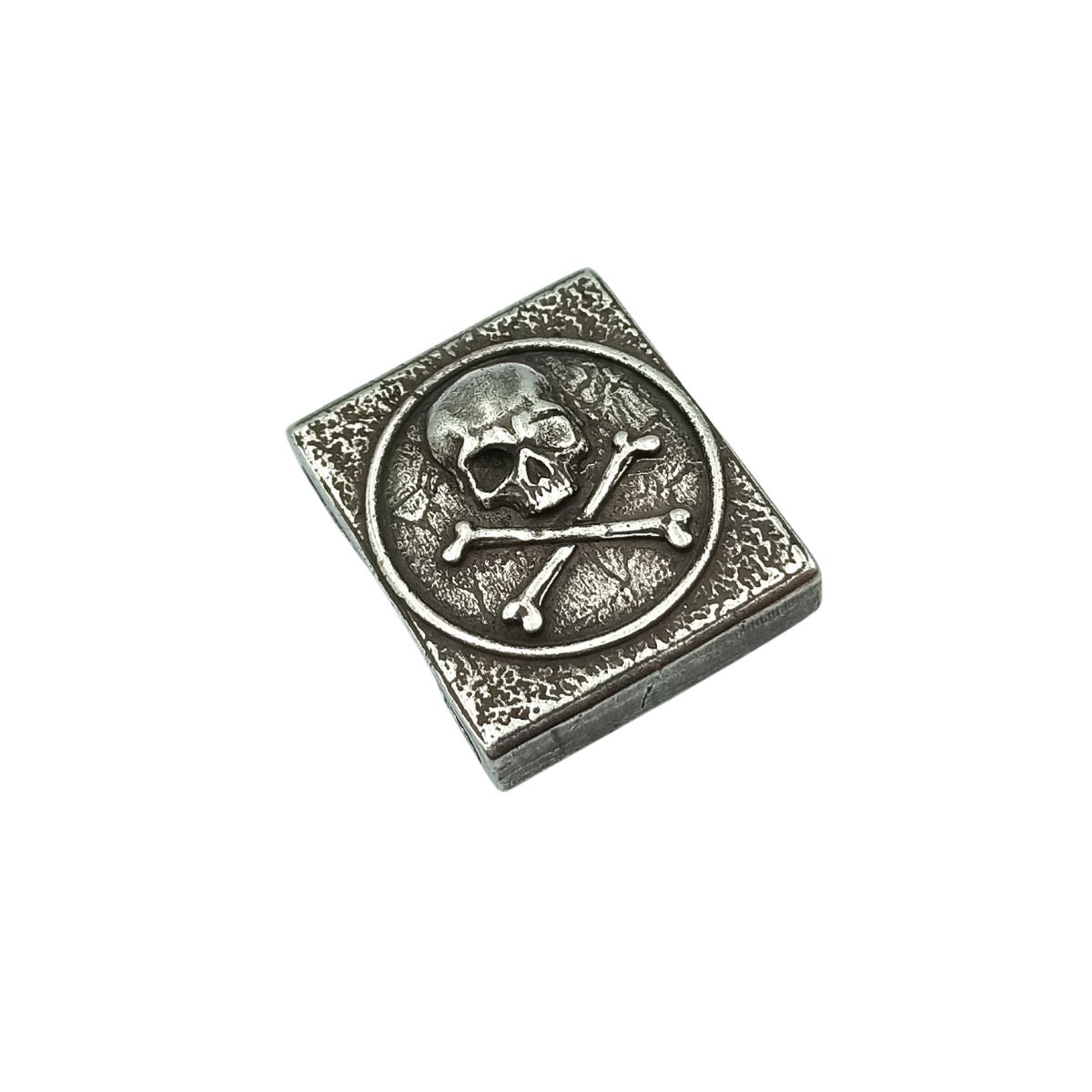 Jolly Roger pirate skull molle clip Silver plated bronze