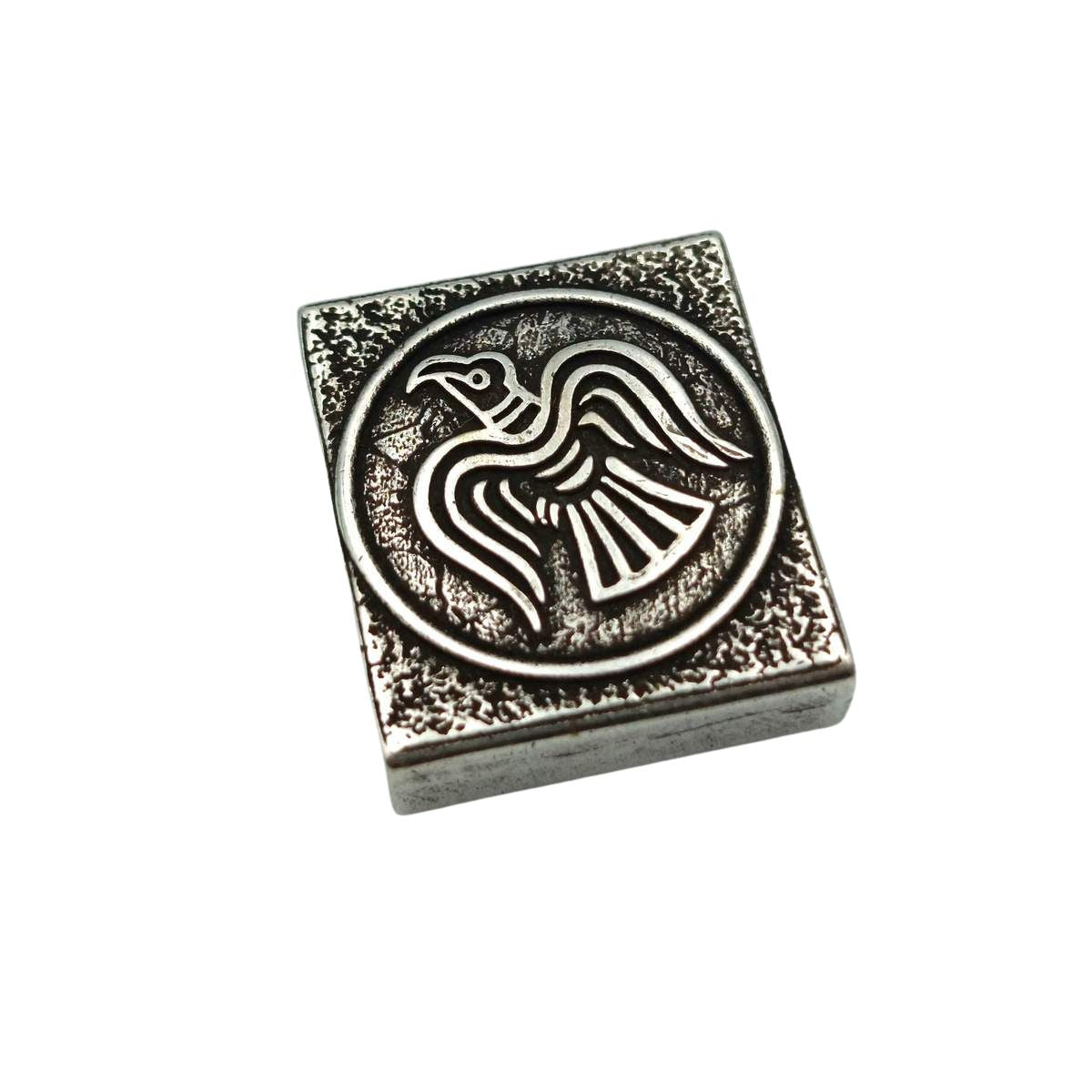 Viking Raven banner Molle clip Silver plated bronze