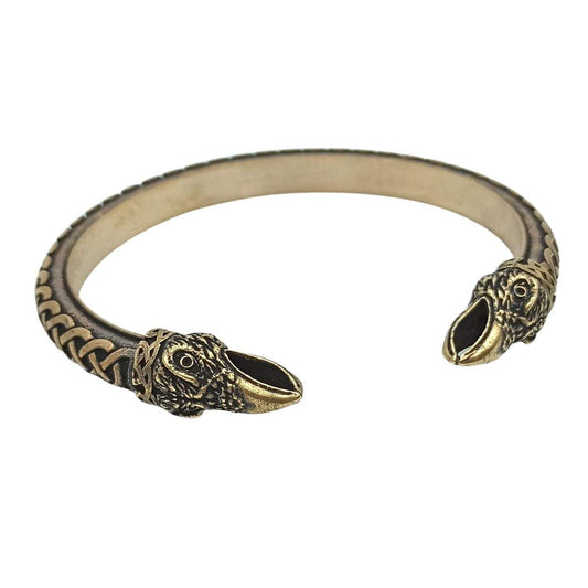 Viking arm ring raven bracelet from bronze Bronze with patina  