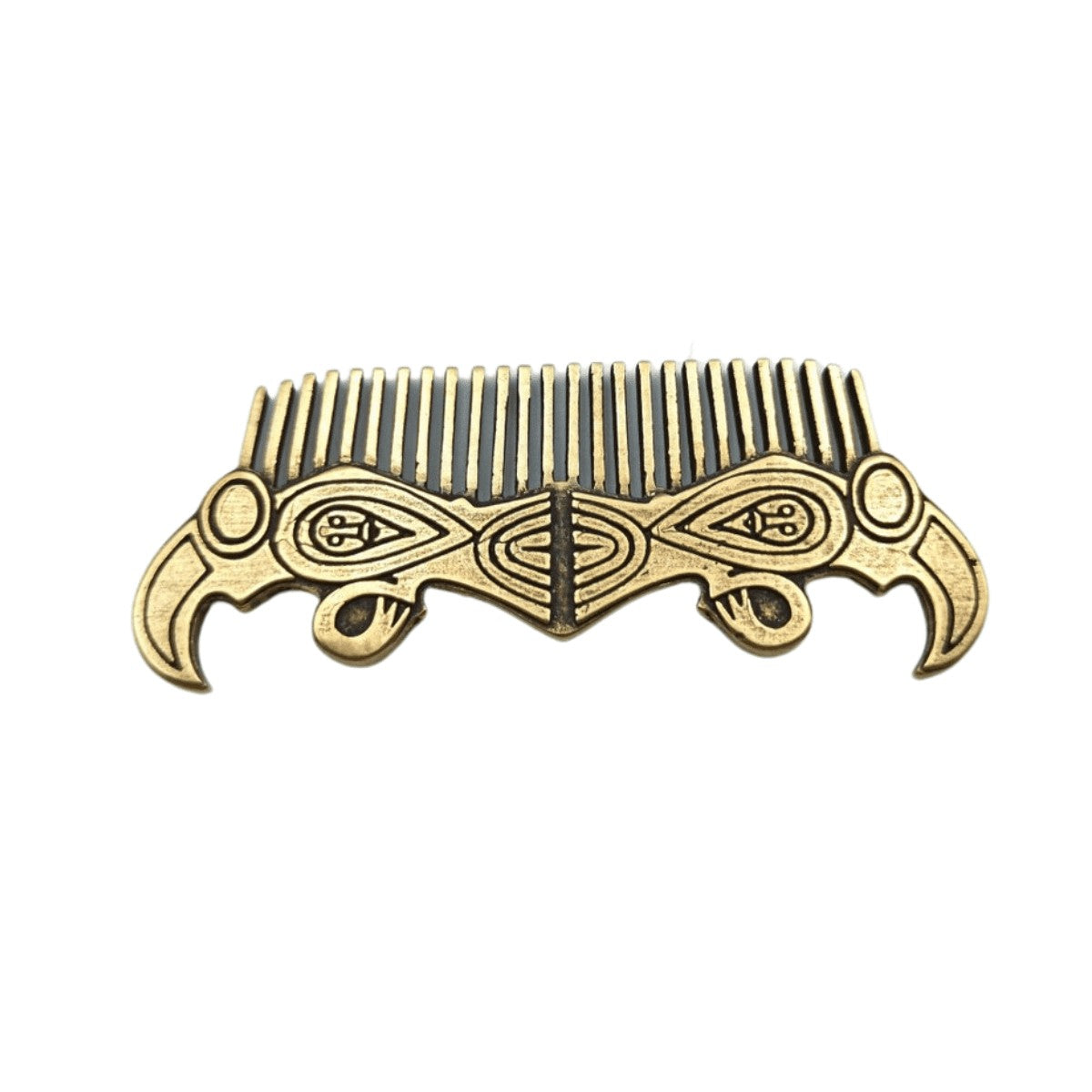 Viking raven beard comb Bronze with patina